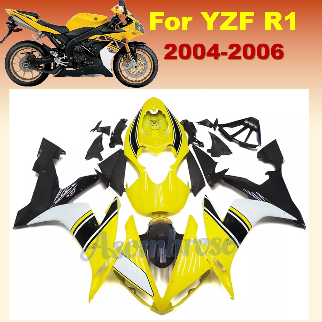 Model Kit Yamaha R1 - Kit Fairing Sepeda Motor Cangkang Plastik