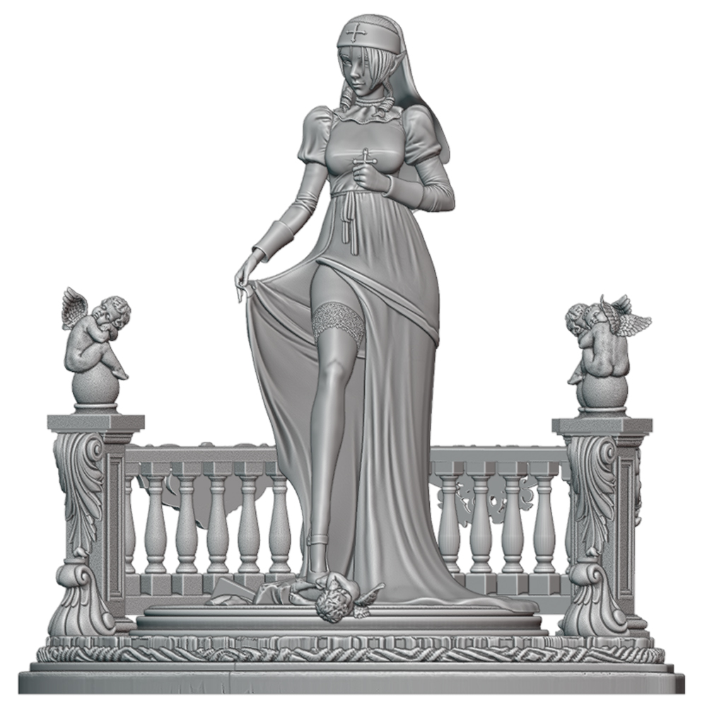 Elf Clergy Lady dengan Ornamen - Model Figure Base ulasan dan harga