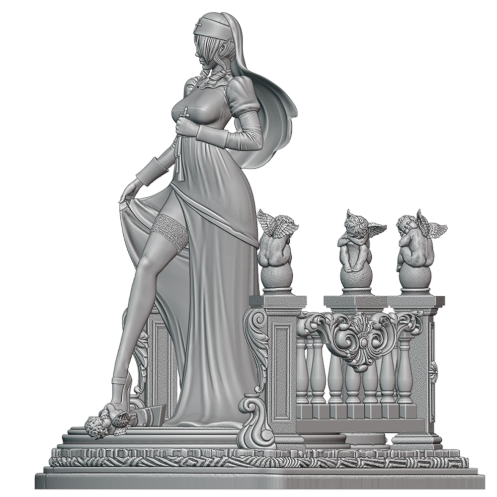 Elf Clergy Lady dengan Ornamen - Model Figure Base ulasan dan harga